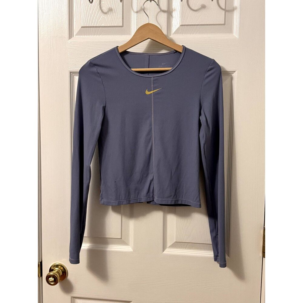NIKE WOMEN'S DRI-FIT LAVENDER LONG SLEEVE PULLOVER YOGA TOP Sz S HO210509CVT